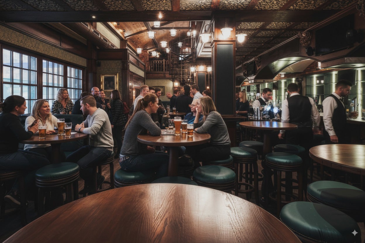 AI generated crowd inside a bar