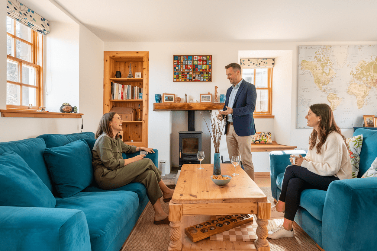 Airbnb property with AI-generated guests